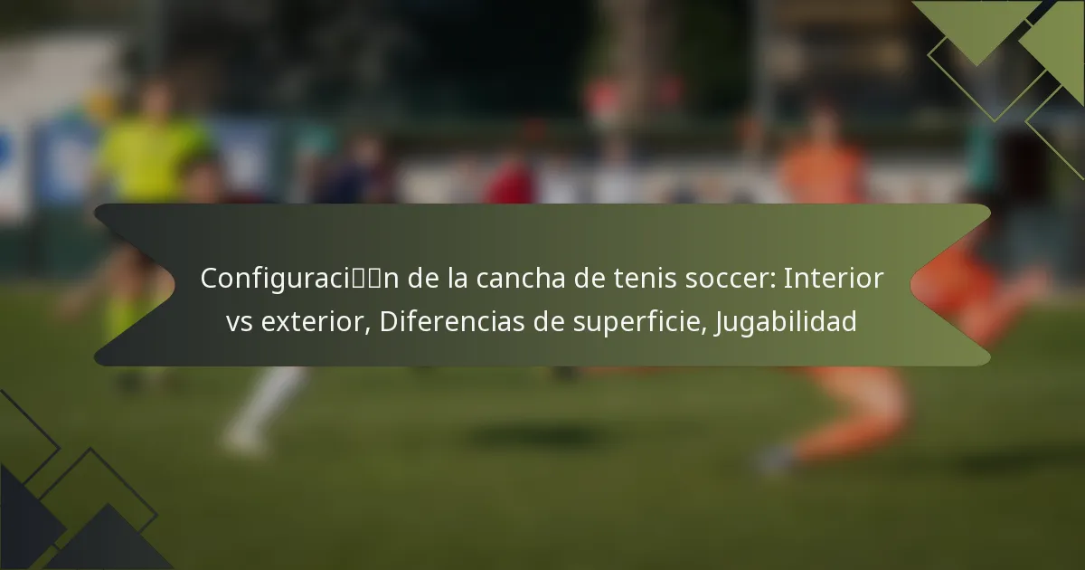 Configuración de la cancha de tenis soccer: Interior vs exterior, Diferencias de superficie, Jugabilidad