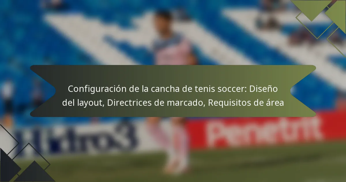 Configuración de la cancha de tenis soccer: Diseño del layout, Directrices de marcado, Requisitos de área