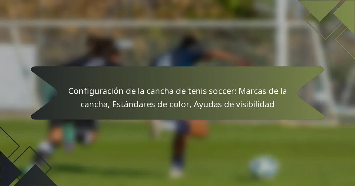 Configuración de la cancha de tenis soccer: Marcas de la cancha, Estándares de color, Ayudas de visibilidad