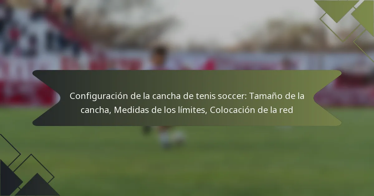 Configuración de la cancha de tenis soccer: Tamaño de la cancha, Medidas de los límites, Colocación de la red