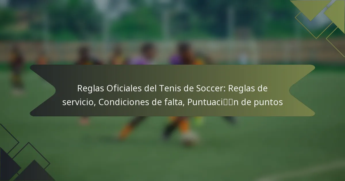 Reglas Oficiales del Tenis de Soccer: Reglas de servicio, Condiciones de falta, Puntuación de puntos